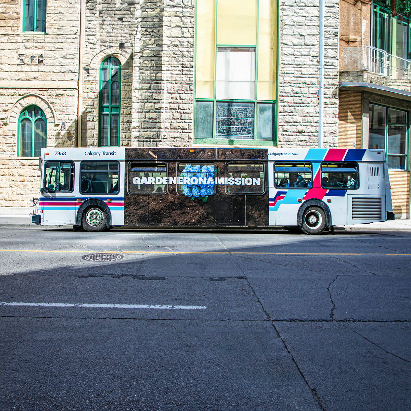 RONA spring campaign bus wrap in Calgary.